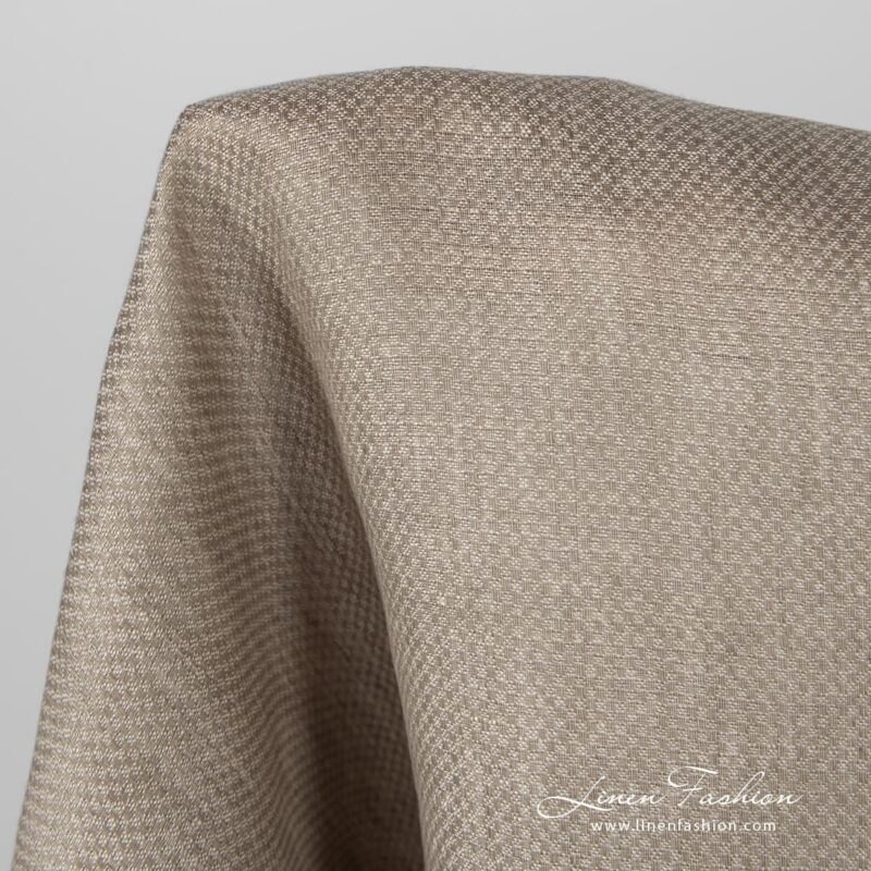 Beige linen fabric.