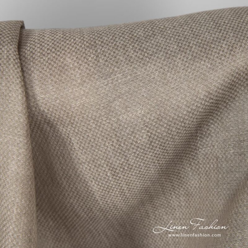 100% linen fabric in beige color.