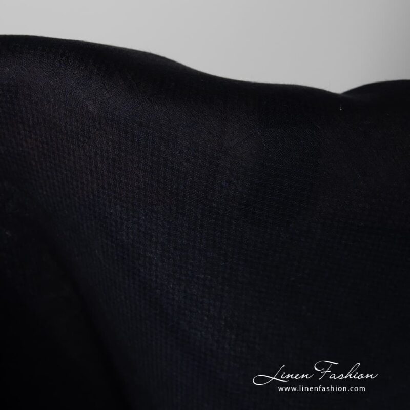 Midnight blue linen fabric.