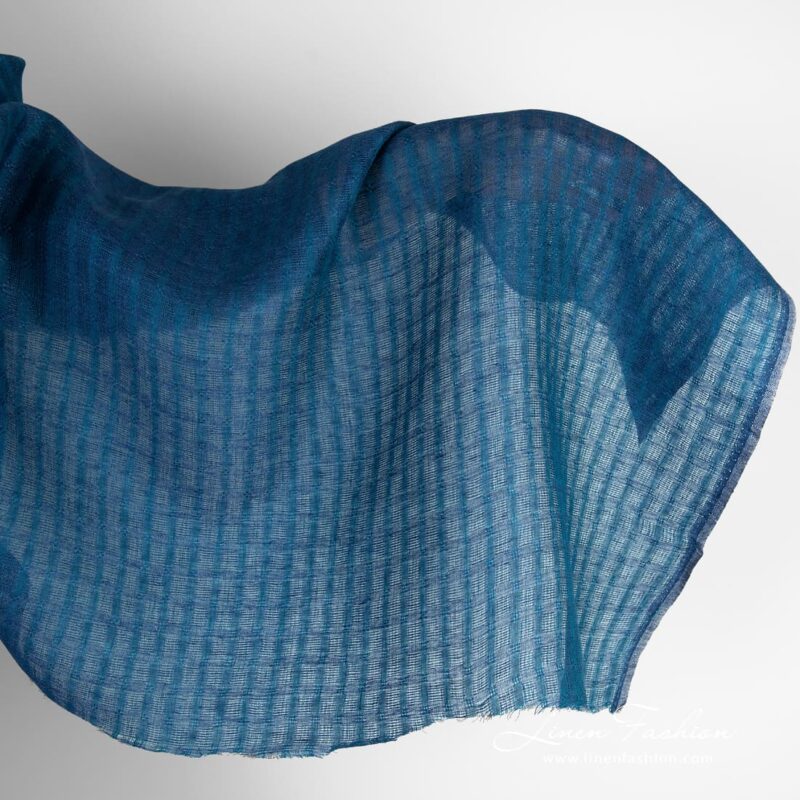 Blue linen fabric
