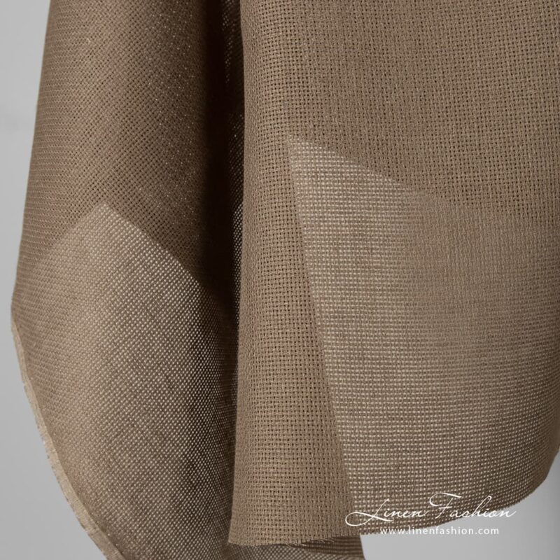 100% linen fabric in brownish grey color.