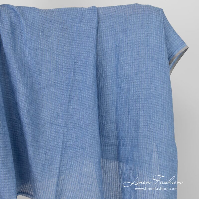 Blue openweave linen fabric