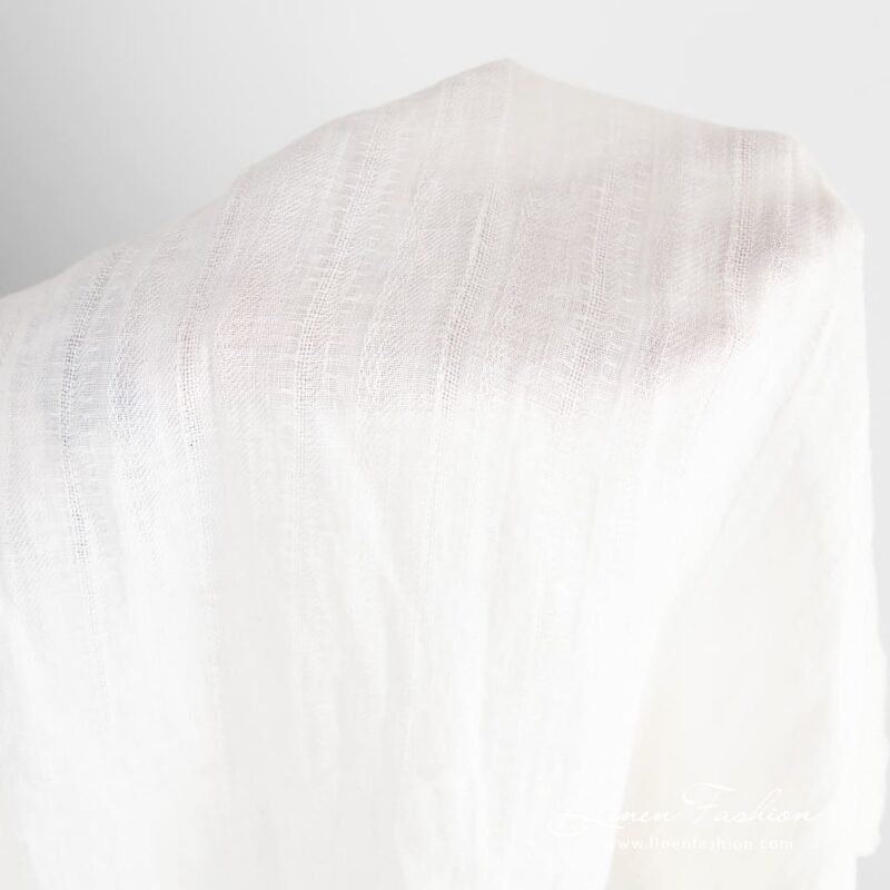Off-white linen fabric, specially washed