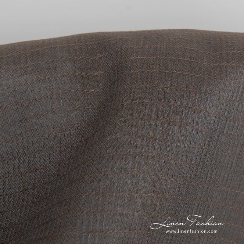 Grey brown dyed linen fabric.