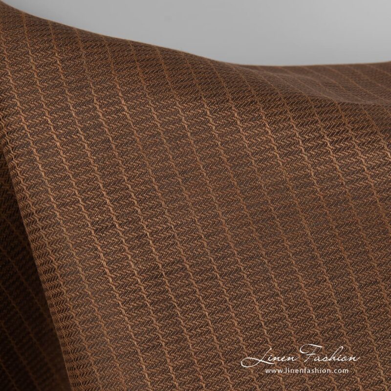 Brown dyed linen fabric.