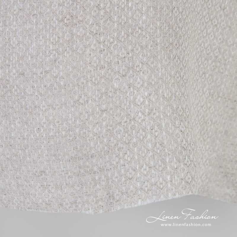 Light grey linen fabric ends