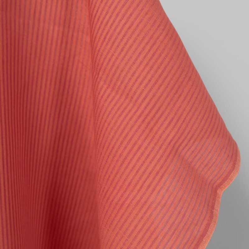 Linen fabric in coral and pink stripes product photo