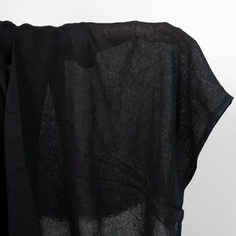 linen gauze washed black fabric