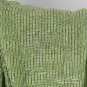 Limonkowo-zielony prany len 6 Lime green linen fabric in tiny checks