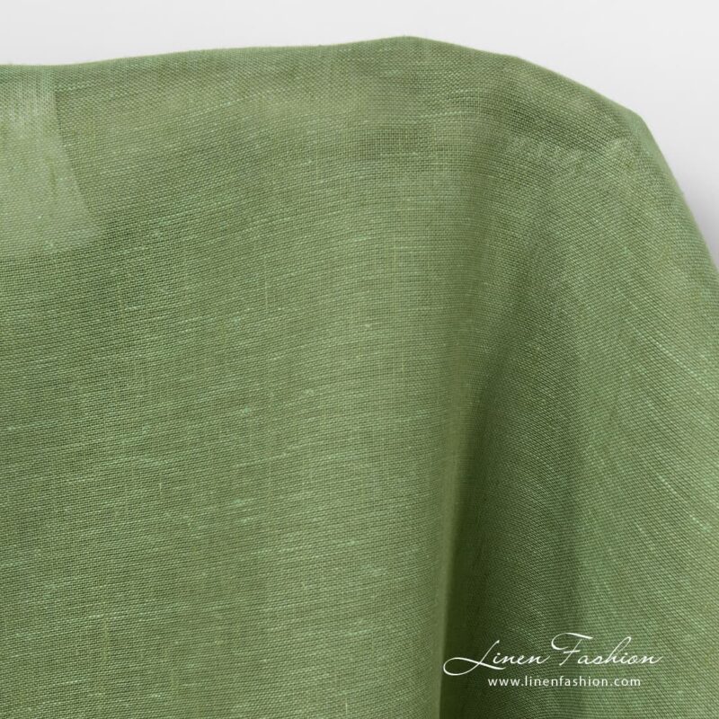 Apple green dyed linen fabric.