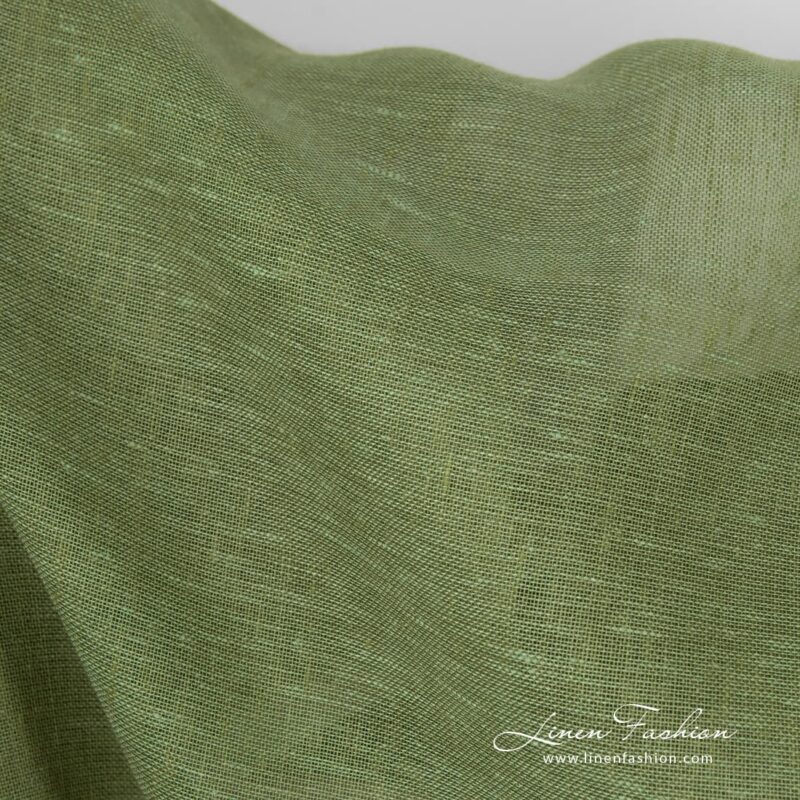 Apple green dyed 100% linen fabric.