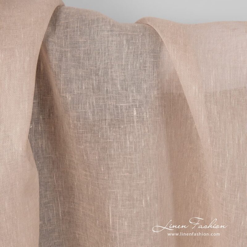 100% linen fabric in latte beige.