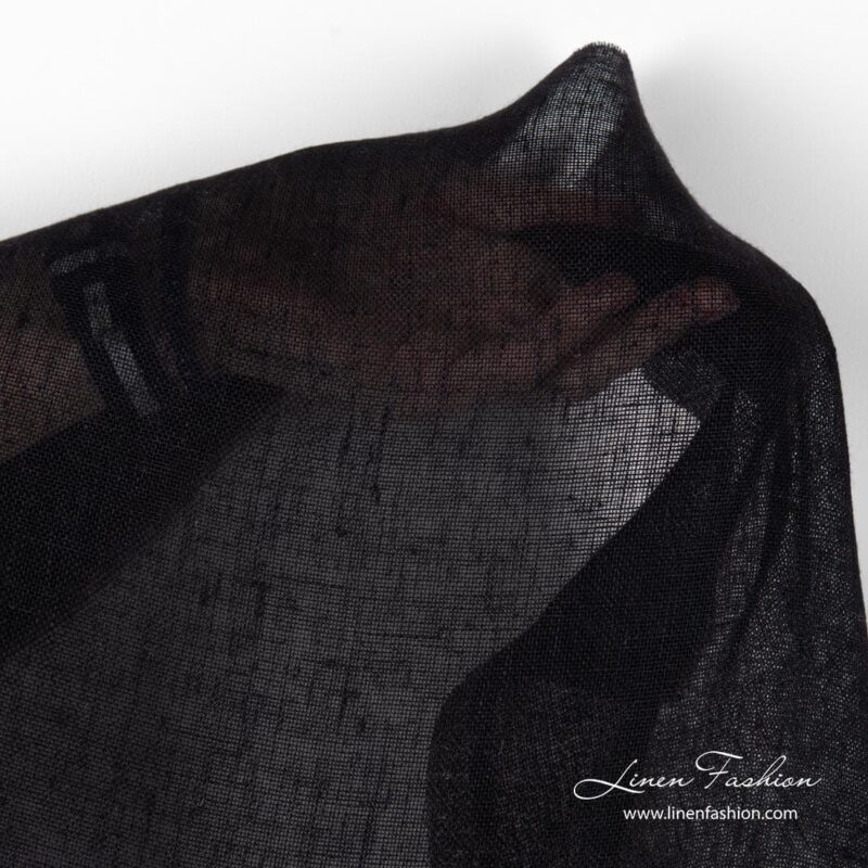 100% linen fabric in black color.