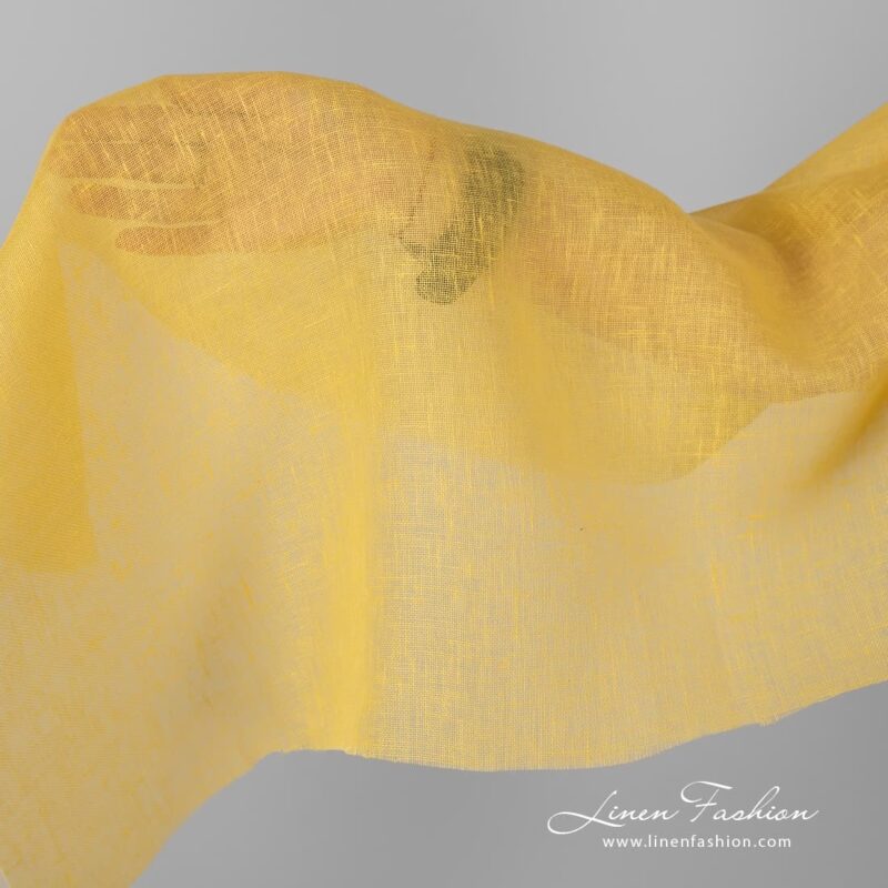 Linen fabric yellow gauze.
