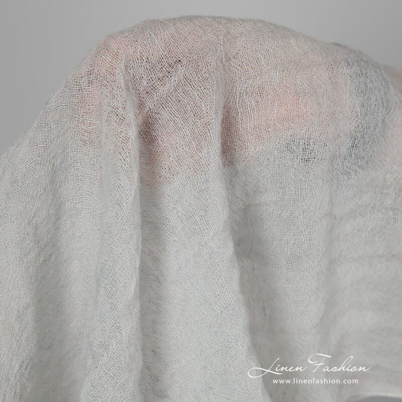 Pale green linen wool fabric.