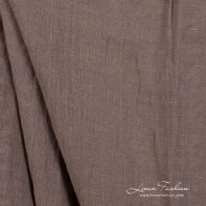 Grey violet linen cotton fabric, specially washed to increase softness