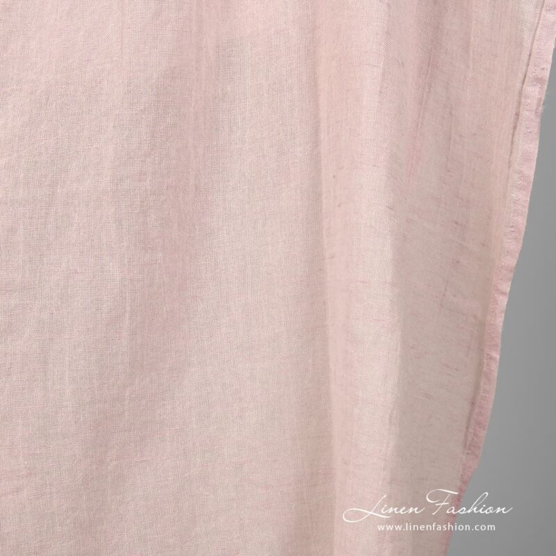 Linen cotton fabric in light lilac and white melange