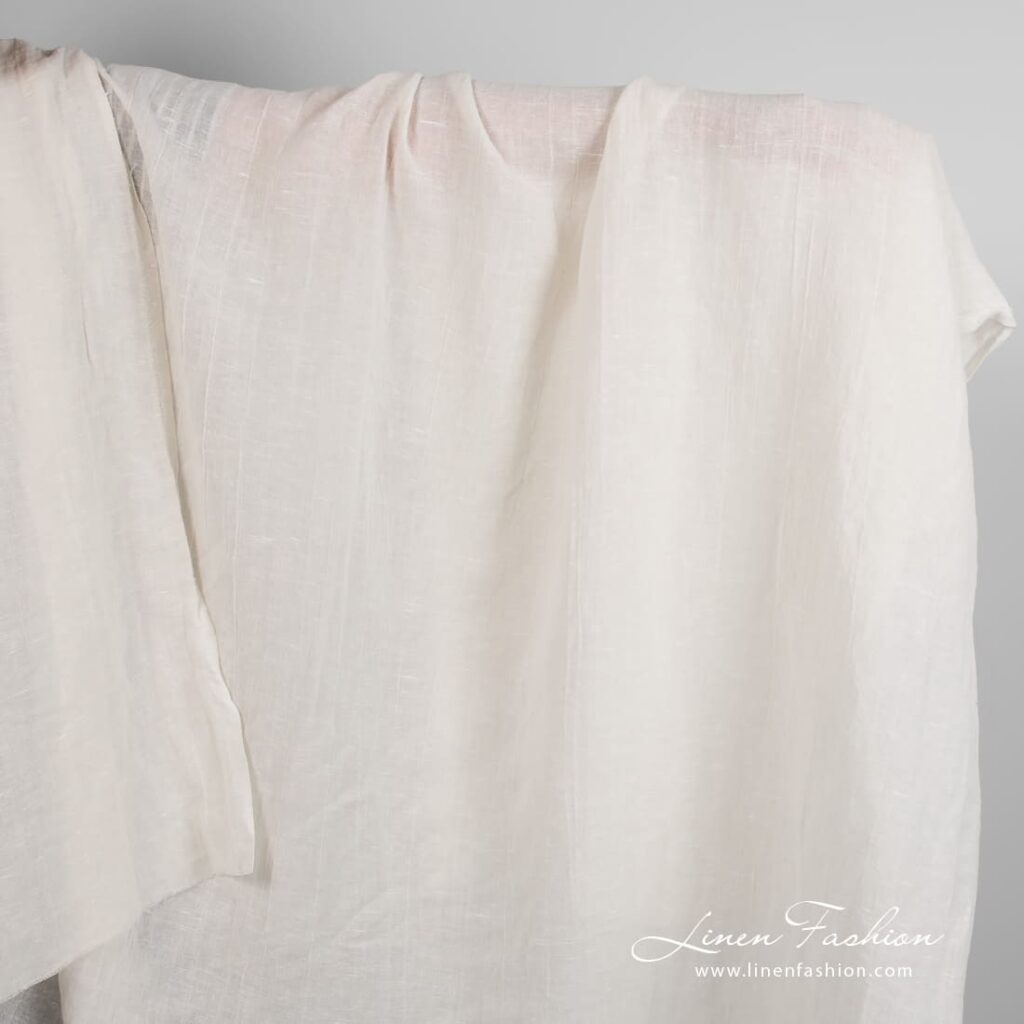Off-white linen cotton fabric