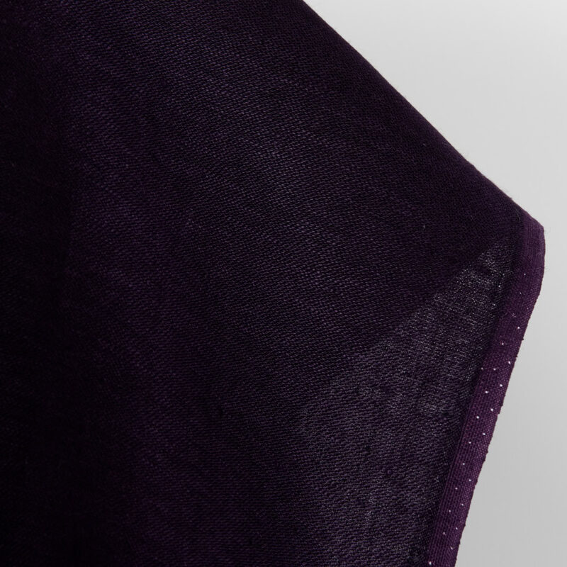 Linen fabric black-violet satin, pure linen