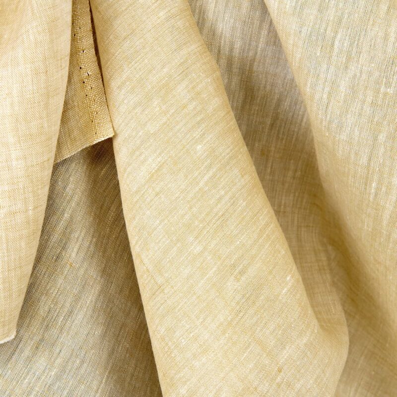 Lightweight linen fabric vanilla and ginger melange, pure linen