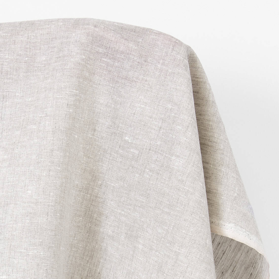 Lekka tkanina lniana melanż naturalny i biały 2 Lightweight linen fabric natural and white melange, plain weave