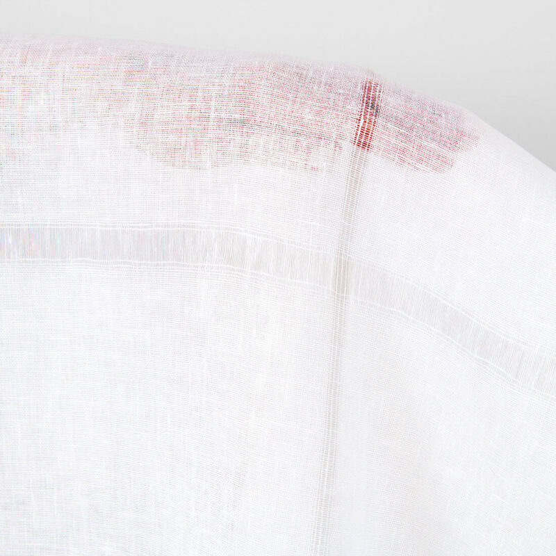 Linen fabric optical white with large checks, lightweight