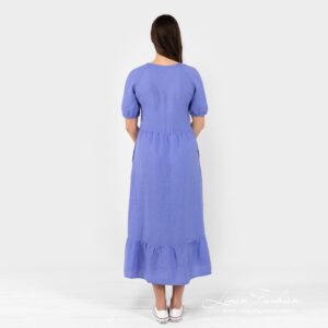 ZOE orchid linen dress from back side