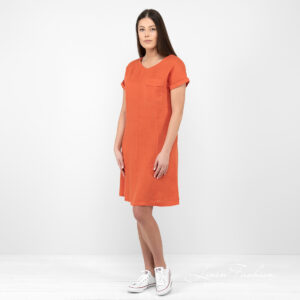linen orange dress, washed.