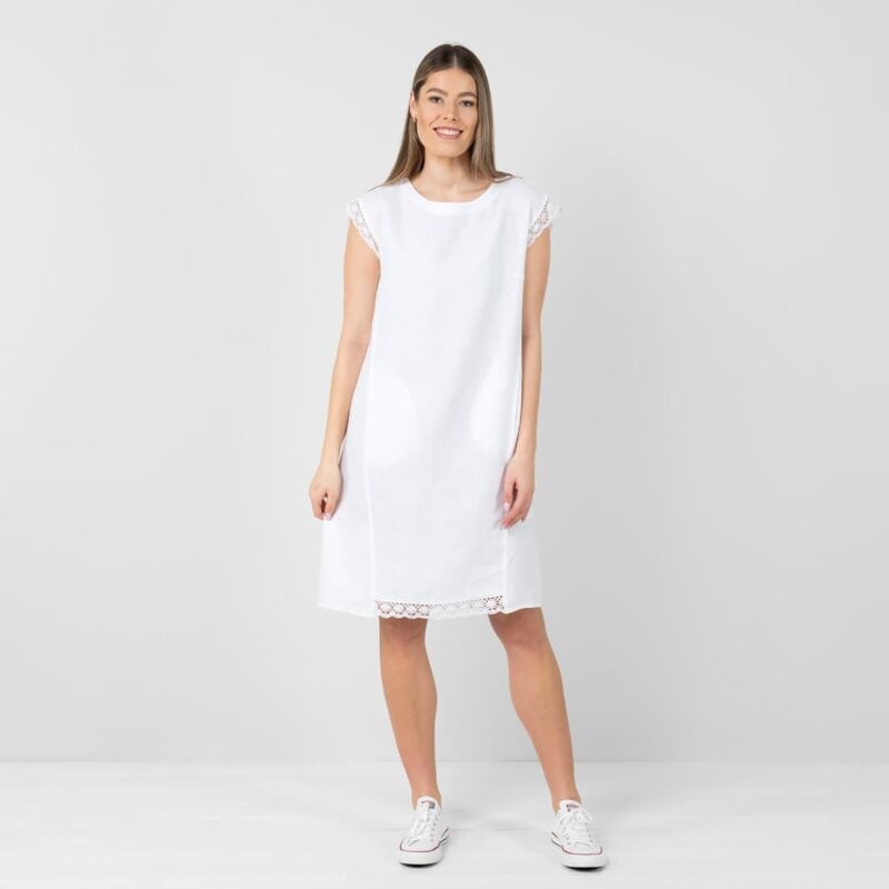 White linen dress