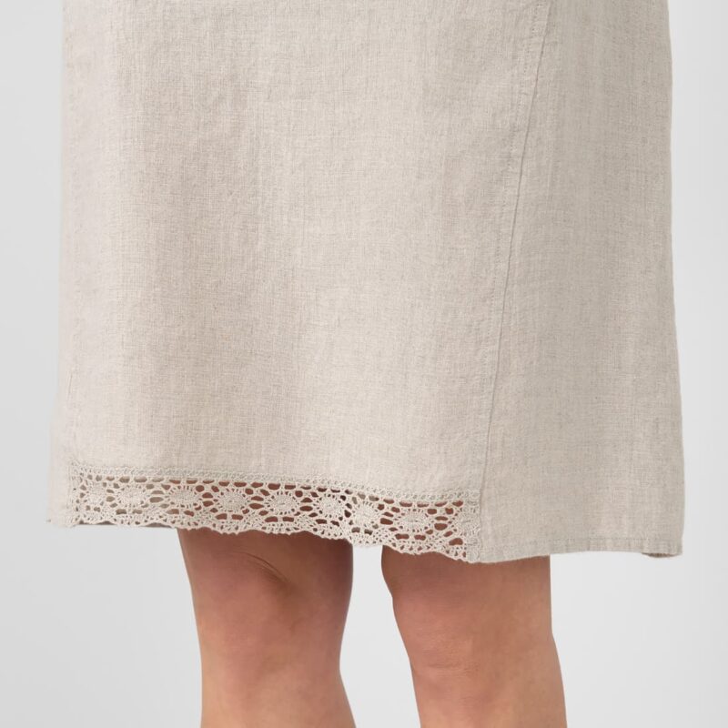 Natural linen knee length dress