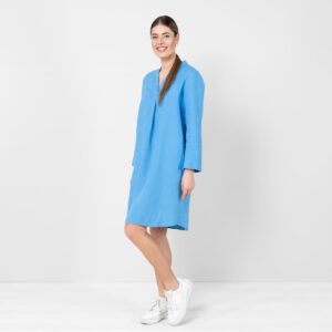 Light blue linen dress, long sleeves