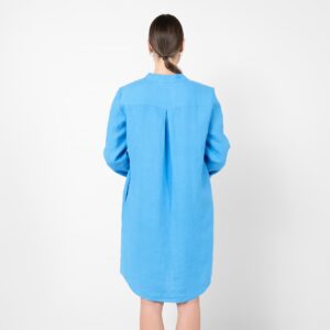 Light blue linen dress, knee length