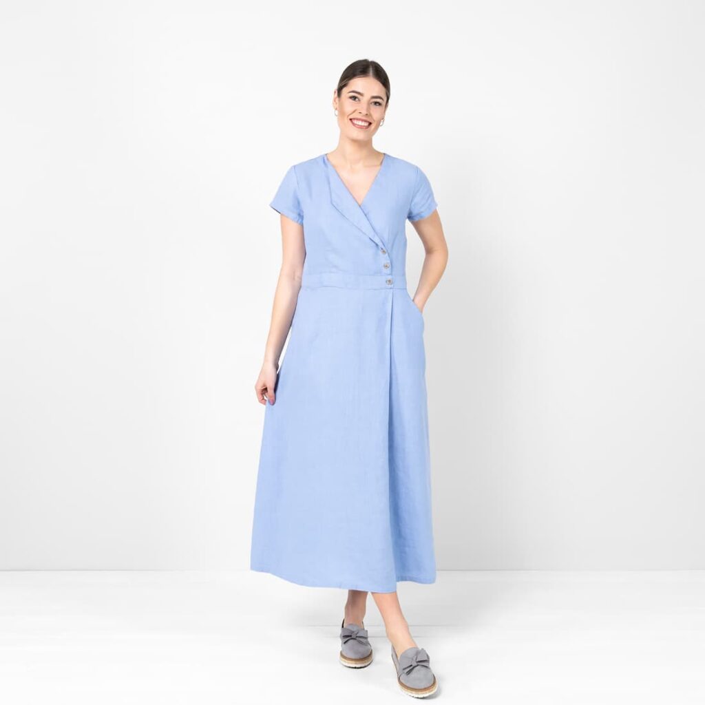 Light blue linen dress