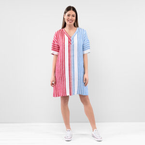 RENE Sukienka niebiesko-czerwona