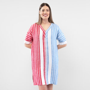 RENE Sukienka niebiesko-czerwona