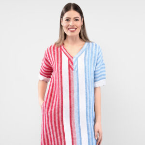 RENE Sukienka niebiesko-czerwona