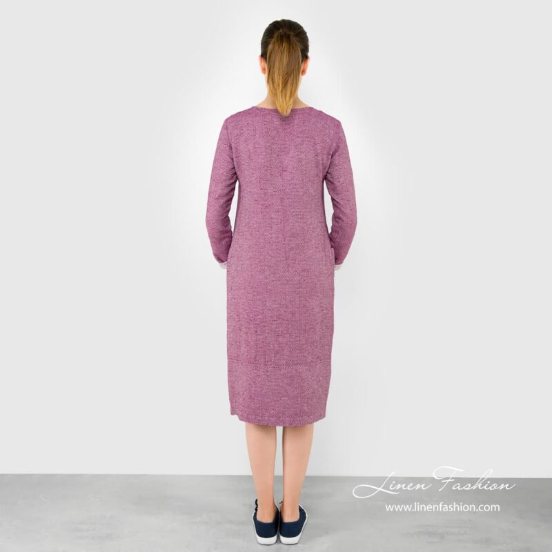 Linen cotton purple dress.