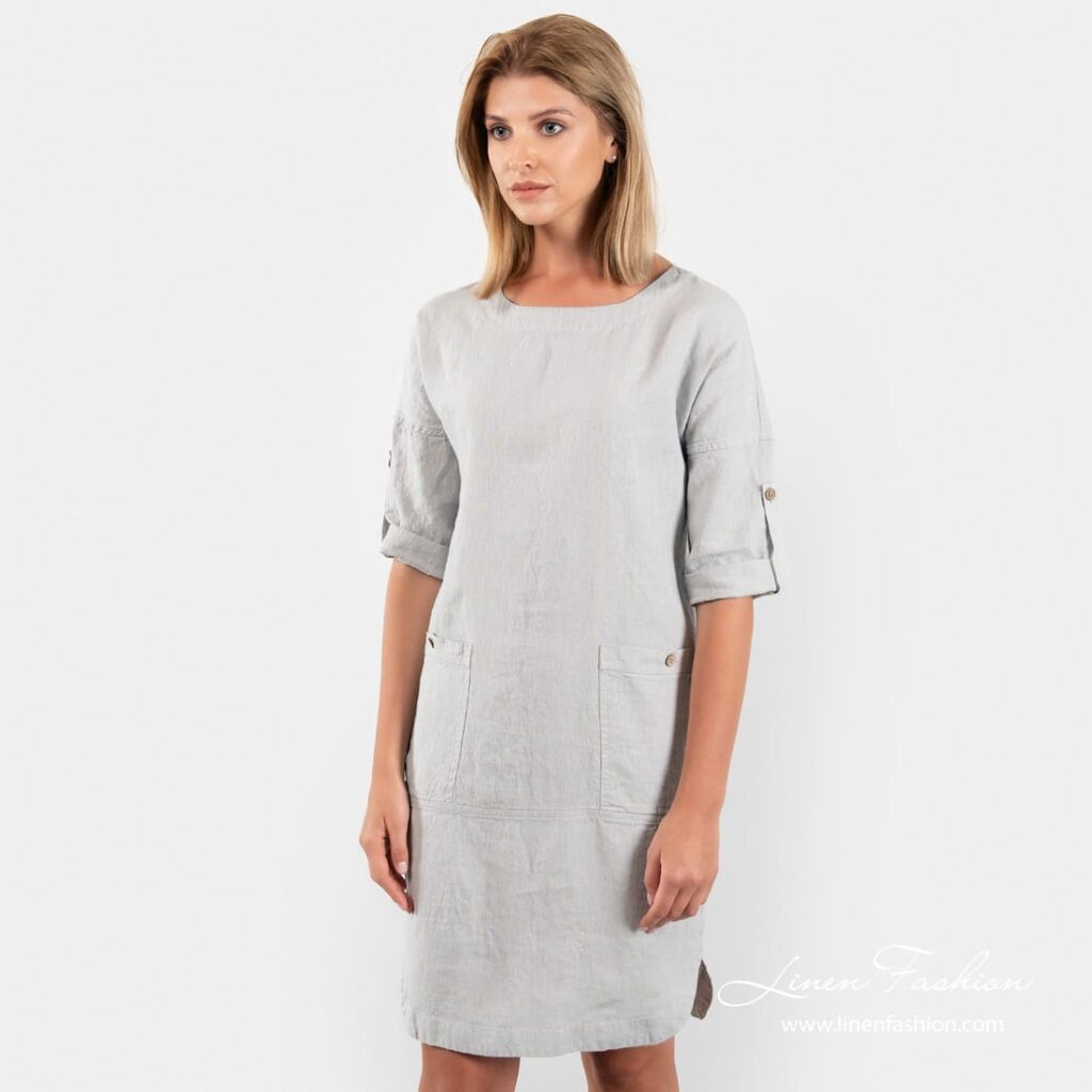 Light grey linen dress