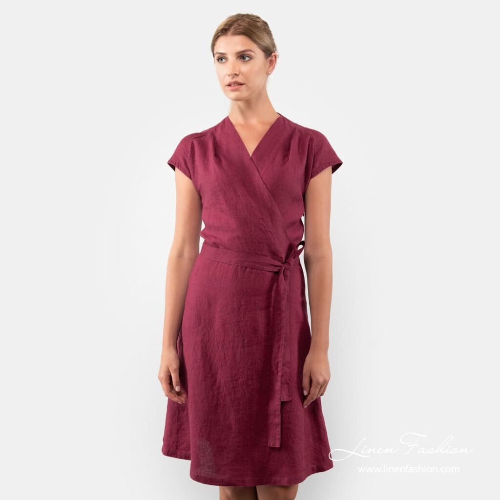 Cherry linen dress