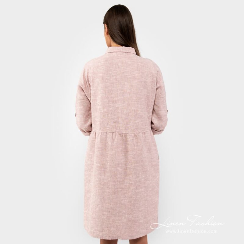 Linen cotton dress in brownish colour.