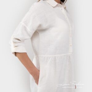 Linen cotton white dress.