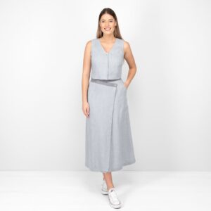 grey linen vest