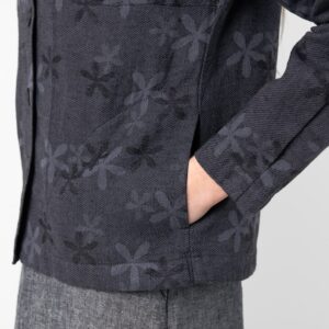 Linen cotton floral jacket, with pockets