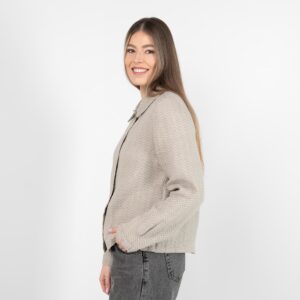 Beige linen jacket, long sleeves