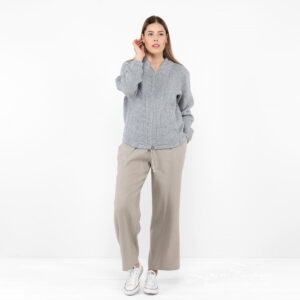 linen bomber jacket full view.