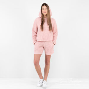 linen cotton hoodie pink, with hoodie.