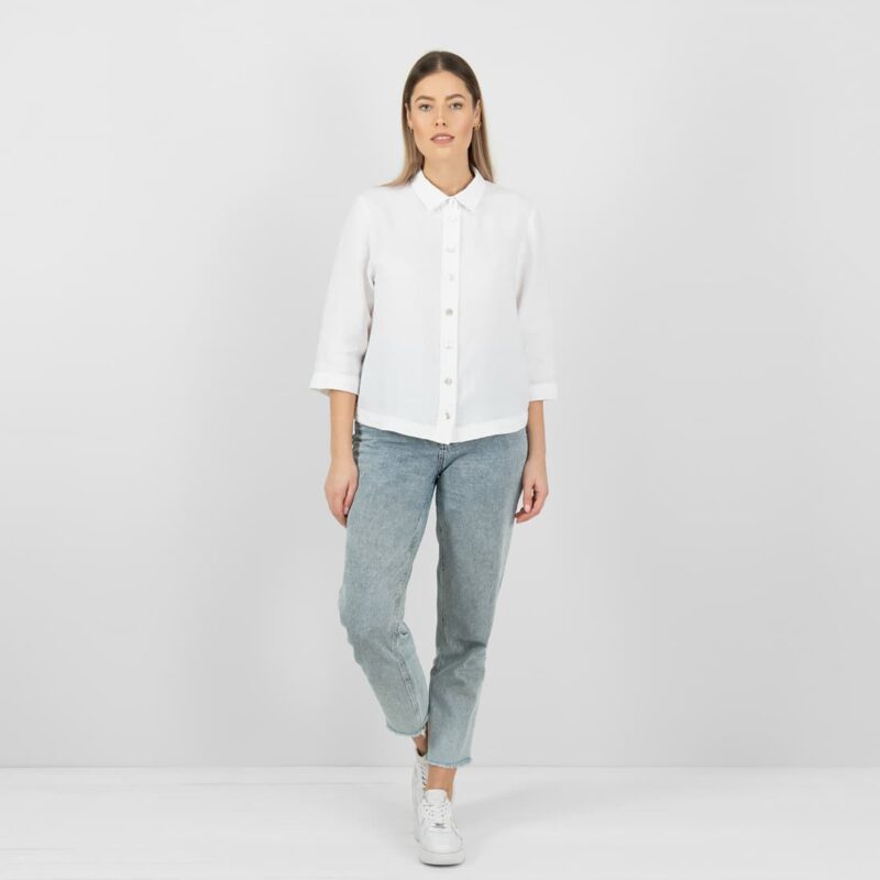 white linen shirt style blouse LOLA