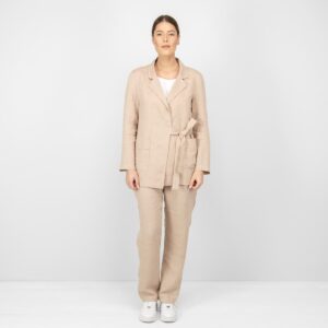 sand linen jacket washed