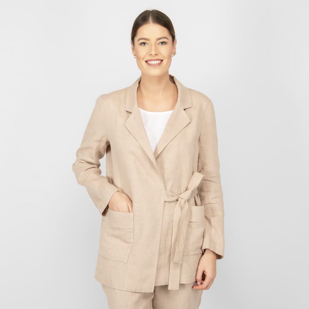 sand linen jacket