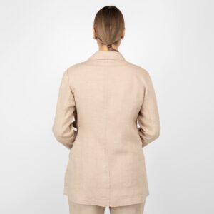 sand linen jacket from backside